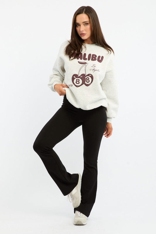 Grey Graphic Sweater Long Sleeve