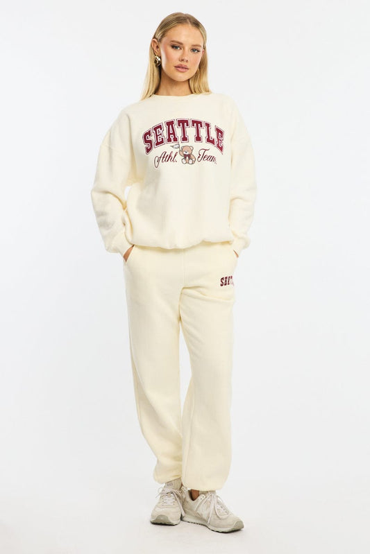 White Graphic Sweater Long Sleeve