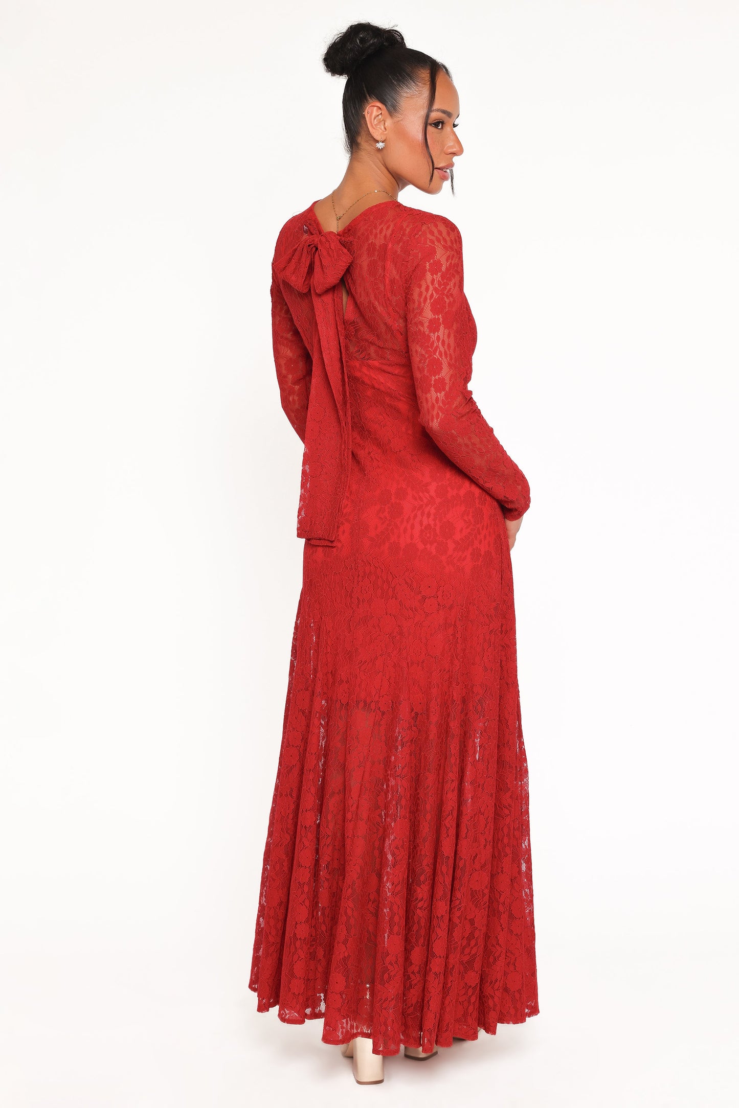 Keani Long Sleeve Maxi Dress - Red