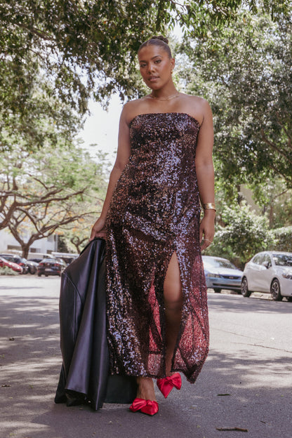 Liliane Maxi Dress - Cherry Sequin