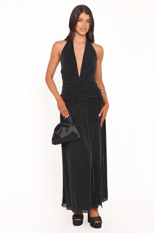 Lucas Halterneck Maxi Dress - Black