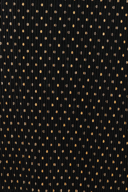 Melody Plisse Halter Maxi Dress - Black/Gold Polka Dot
