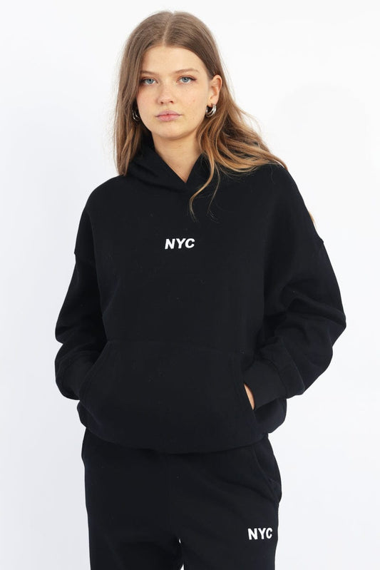 Black Hoodie Sweater Long Sleeve