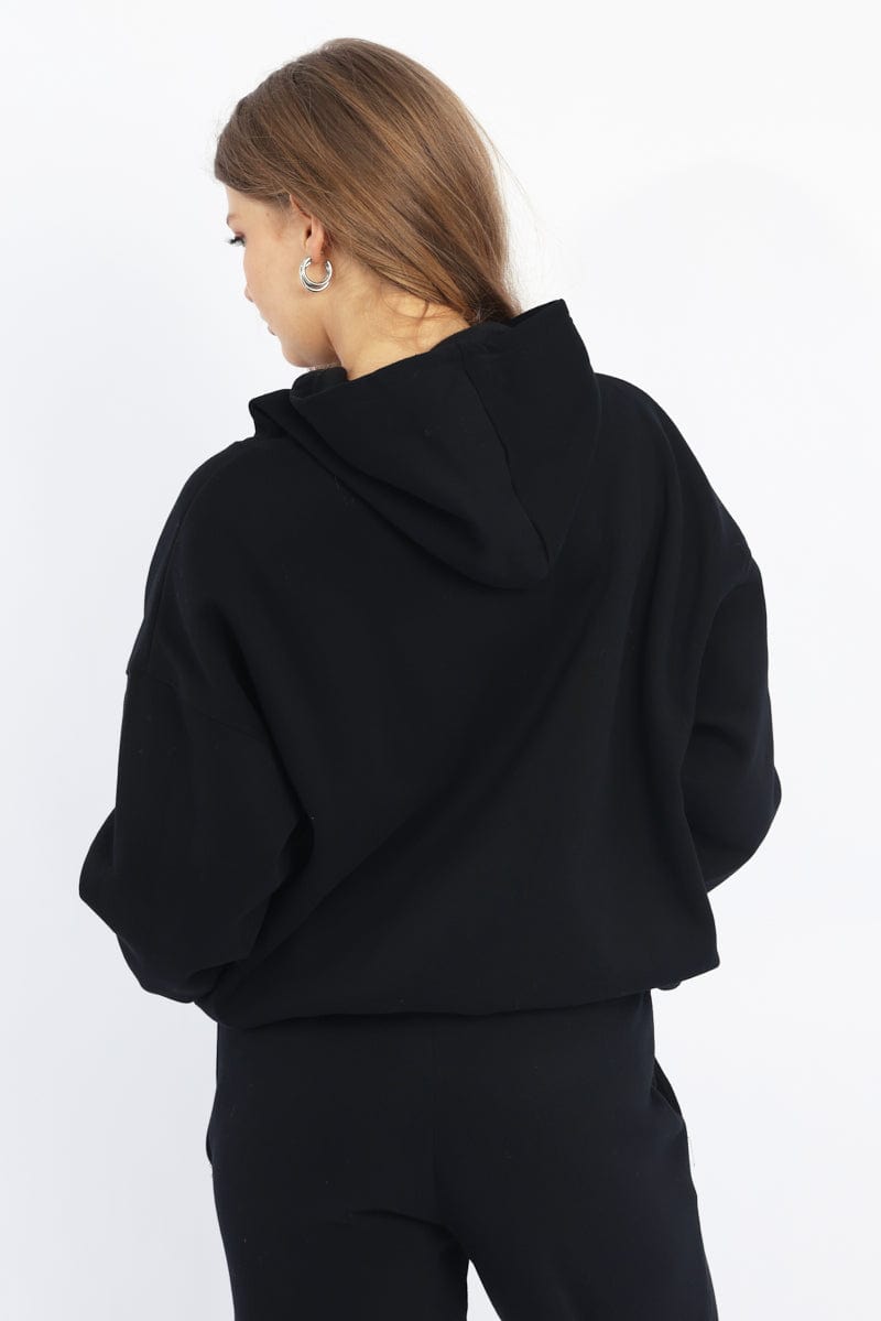 Black Hoodie Sweater Long Sleeve