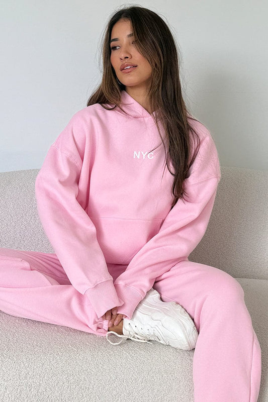 Pink Hoodie Sweater Long Sleeve