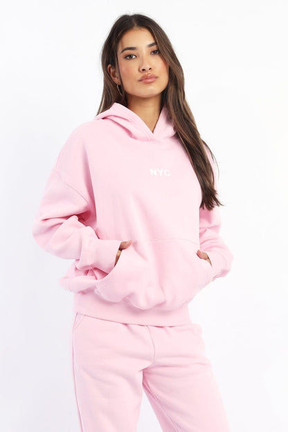 Pink Hoodie Sweater Long Sleeve