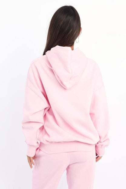 Pink Hoodie Sweater Long Sleeve
