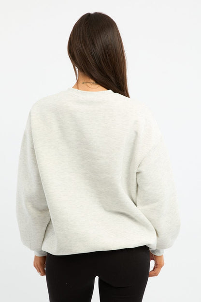 Grey Graphic Sweater Long Sleeve