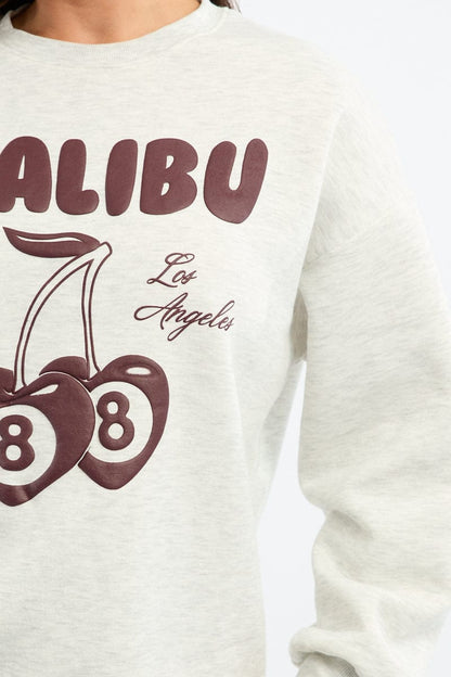 Grey Graphic Sweater Long Sleeve