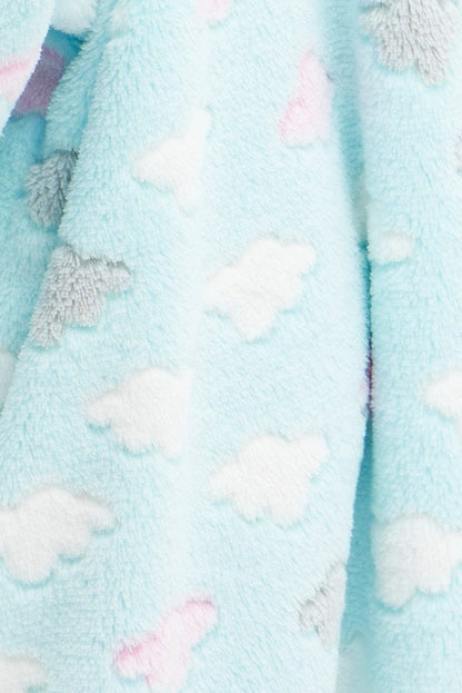 Green Cloud Print Cosy Blanket Hoodie PJ